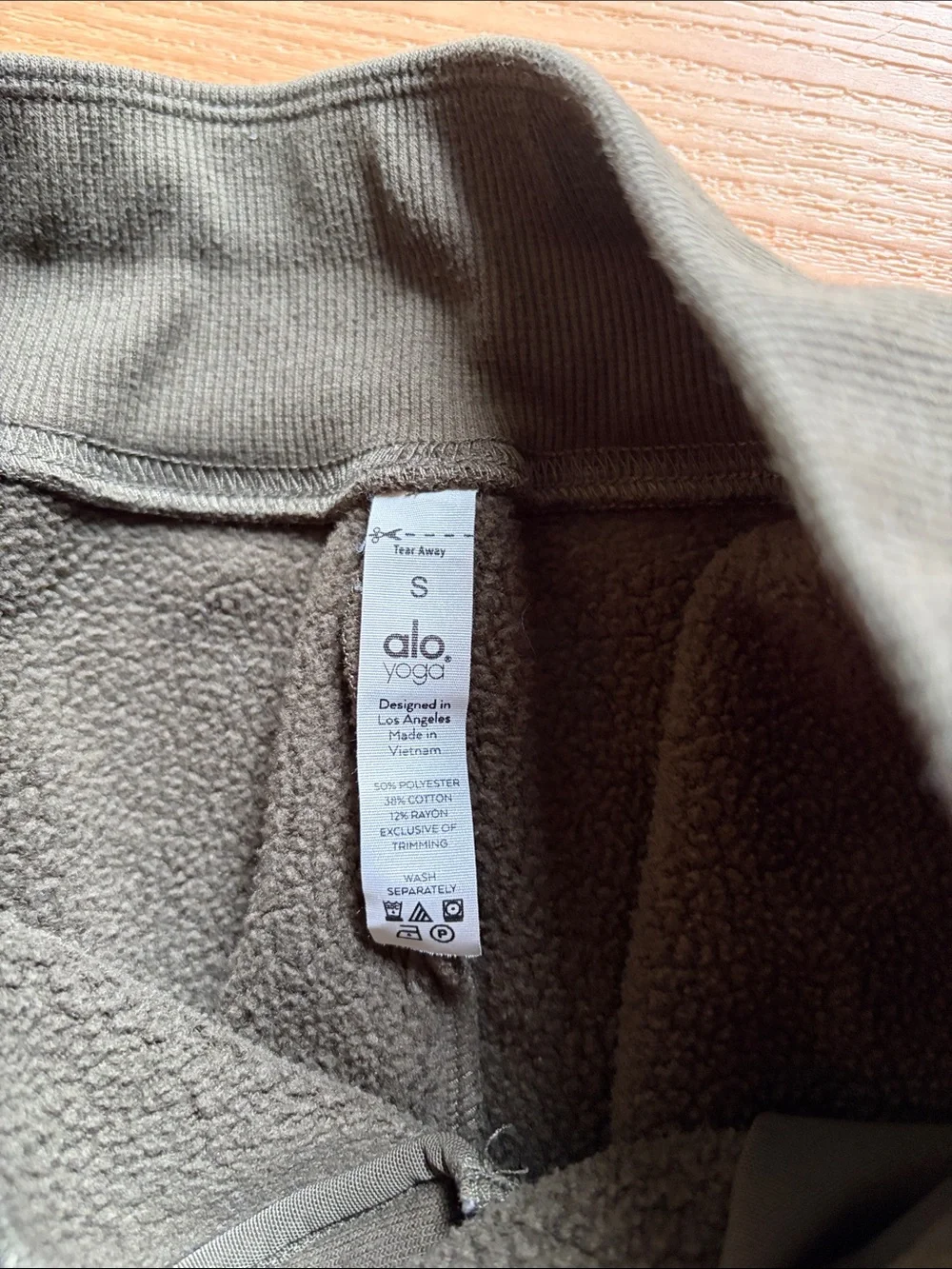 Alo Yoga Slick Zip Front Sweatpants Dark Olive Jogger